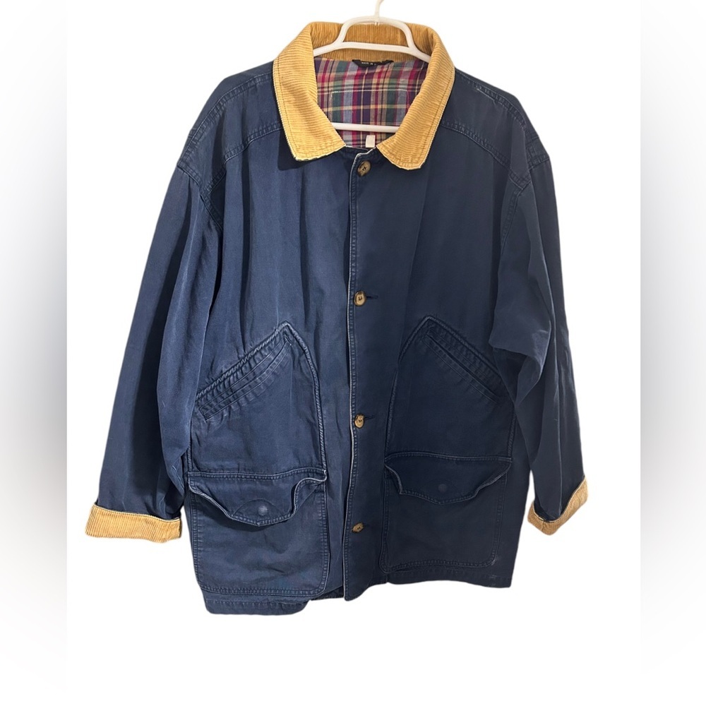 Navy Blue and Yellow Women's Jacket